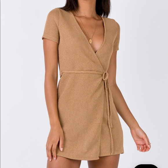 Princess Polly Dresses & Skirts - Tan wrap dress